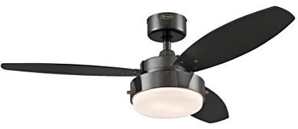 Westinghouse 42-Inch Gun Metal kitchen Ceiling Fan, Light Kit with Opal Frosted Glass