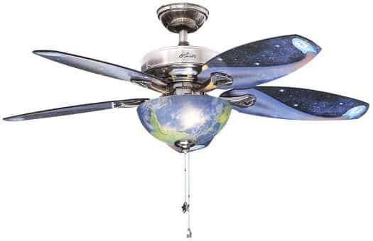 Hunter Space Discovery Ceiling Fan with Earth Light & Moon Blades