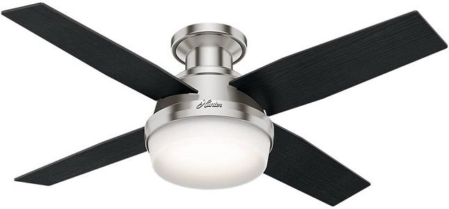 <strong>Hunter 59243 44-inch Dempsey Low Profile Brushed Nickel Ceiling Fan</strong>