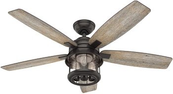 Hunter Coral Bay Indoor Outdoor Ceiling Fan with LED Light and Remote